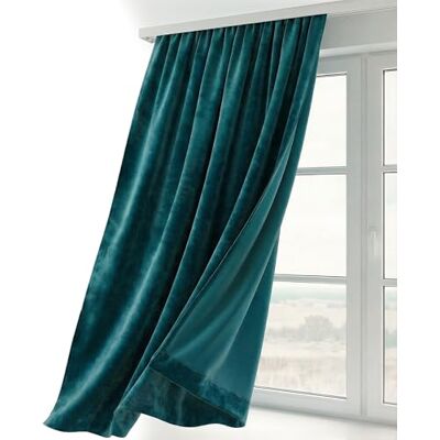BEAUTEX Samt Vorhang Kräuselband U-Band Gardine Velvet abdunkelnd und Blickdicht, 140x225 cm (Breite 140 cm, Höhe 225 cm, Petrol) BEAUTEX Samt Vorhang Kräuselband U-Band Gardine Velvet abdunkelnd und Blickdicht, 140x225 cm (Breite 140 cm, Höhe 225 cm, Petrol)