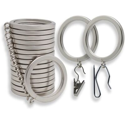 BLASTHOME Signature Collection Vorhangringe – Metall mit leisen, glatten Nylon-Einsätzen – Nadelhaken und Clips im Lieferumfang enthalten – 3,8 cm Innendurchmesser – 45,7 cm für zwei Standard-Vorhänge BLASTHOME Signature Collection Vorhangringe – Metall mit leisen, glatten Nylon-Einsätzen – Nadelhaken und Clips im Lieferumfang enthalten – 3,8 cm Innendurchmesser – 45,7 cm für zwei Standard-Vorhänge