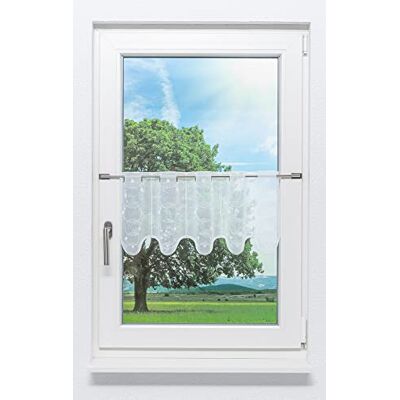 Plauener Spitze Scheibengardine Seifenblasen (Bx H) 96cm * 30cm Weiß/weiß Plauener Spitze Scheibengardine Seifenblasen (Bx H) 96cm * 30cm Weiß/weiß