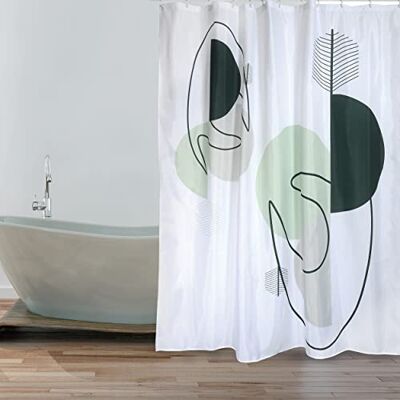 MSV Anti-Schimmel Duschvorhang Anti-Bakteriell, waschbar, wasserdicht Polyester, „Minimalist Style “ 180x200cm weiß, Mint grün MSV Anti-Schimmel Duschvorhang Anti-Bakteriell, waschbar, wasserdicht Polyester, „Minimalist Style “ 180x200cm weiß, Mint grün