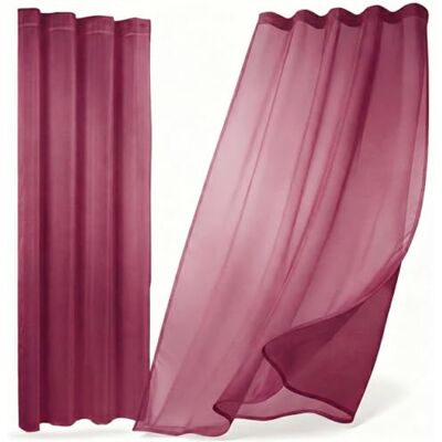 BEAUTEX Vorhang mit Kräuselband oder Ösen, transparente Gardine Dolly, Farbe und Größe wählbar (Kräuselband Breite 290 cm Höhe 250 cm 1 Stück Bordeaux) BEAUTEX Vorhang mit Kräuselband oder Ösen, transparente Gardine Dolly, Farbe und Größe wählbar (Kräuselband Breite 290 cm Höhe 250 cm 1 Stück Bordeaux)