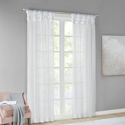 Madison Park Ceres Vorhänge, zum Selbermachen, durchscheinende Schlaufen, leichte Fensterbehandlung, Voile, Privatsphäre, Lichtfilterung, Vorhang für Schlafzimmer und Wohnung, 127 x 160 cm, Weiß, 2 Madison Park Ceres Vorhänge, zum Selbermachen, durchscheinende Schlaufen, leichte Fensterbehandlung, Voile, Privatsphäre, Lichtfilterung, Vorhang für Schlafzimmer und Wohnung, 127 x 160 cm, Weiß, 2