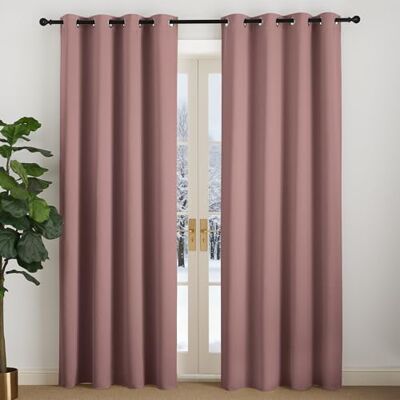 NICETOWN Verdunkelungsvorhang mit Ösen Thermovorhang gegen Kälte Altrosa, H200 x B140 cm, 2er Set, Moderne Gardinen, Blackout Curtain, Geeignet für Wohnzimmer, Schlafzimmer und Kinderzimmer NICETOWN Verdunkelungsvorhang mit Ösen Thermovorhang gegen Kälte Altrosa, H200 x B140 cm, 2er Set, Moderne Gardinen, Blackout Curtain, Geeignet für Wohnzimmer, Schlafzimmer und Kinderzimmer