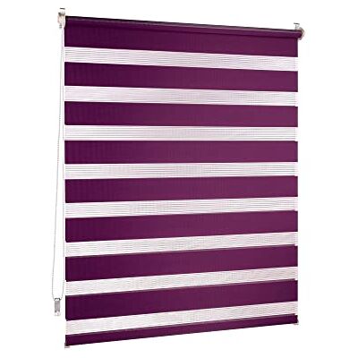 Victoria Doppelrollo Klemmfix ohne Bohren, 110 x 150cm (BxH) Aubergine/Lila, Rollo Fensterrollo lichtdurchlässig & verdunkelnd,Duo-Rollo Klemmmontage Zebrarollo für Fenster & Türen Victoria Doppelrollo Klemmfix ohne Bohren, 110 x 150cm (BxH) Aubergine/Lila, Rollo Fensterrollo lichtdurchlässig & verdunkelnd,Duo-Rollo Klemmmontage Zebrarollo für Fenster & Türen