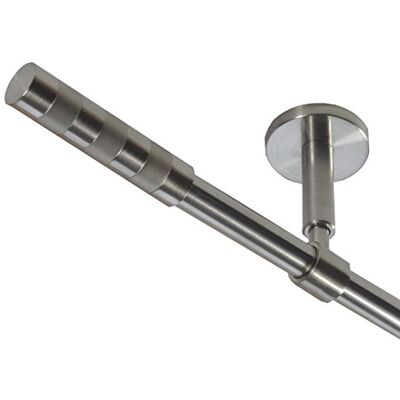 BASIT Gardinenstange Edelstahllook 16mm 1-läufig Decke Wand 400cm lang D11 Gardinenstangenset einläufig Deckenmontage & Wandmontage Metall Vorhangstange 120-600cm wählbar Kappe Zylinder E12 BASIT Gardinenstange Edelstahllook 16mm 1-läufig Decke Wand 400cm lang D11 Gardinenstangenset einläufig Deckenmontage & Wandmontage Metall Vorhangstange 120-600cm wählbar Kappe Zylinder E12