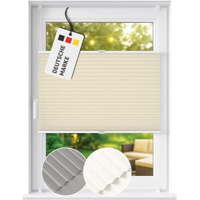 Rapid Teck Plissee ohne Bohren Plissee lichtdurchlässig 110cm x 130cm Beige als Sicht- und Sonnenschutz Klemmfix Fenster Plissees innen ohne Bohren – einfache Montage inkl. Zubehör Rapid Teck Plissee ohne Bohren Plissee lichtdurchlässig 110cm x 130cm Beige als Sicht- und Sonnenschutz Klemmfix Fenster Plissees innen ohne Bohren – einfache Montage inkl. Zubehör