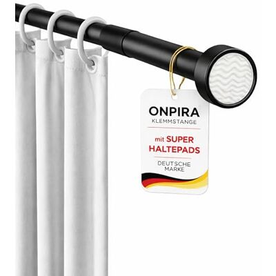 ONPIRA ®Duschvorhangstange ohne Bohren – Rostfreie Teleskopstange & Gardinenstange zum Klemmen 5 Längen 40–230 cm 3 Farben: Schwarz, Weiß & Edelstahl Starker Halt bis 15 kg ONPIRA ®Duschvorhangstange ohne Bohren – Rostfreie Teleskopstange & Gardinenstange zum Klemmen 5 Längen 40–230 cm 3 Farben: Schwarz, Weiß & Edelstahl Starker Halt bis 15 kg