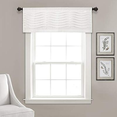 Lush Decor Vorhang mit Wellenstruktur, plissiert, Rüschenfalz, für Fenster, Küche, Einzelbett, 45,7 x 132,1 cm, Weiß Lush Decor Vorhang mit Wellenstruktur, plissiert, Rüschenfalz, für Fenster, Küche, Einzelbett, 45,7 x 132,1 cm, Weiß
