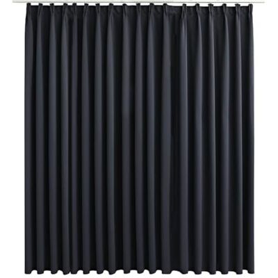 vidaXL Vorhang Verdunkelung mit Haken Verdunkelungsvorhang Kräuselband Thermo Gardine Blickdicht Dekoschal Wohnzimmer Schwarz 290x245cm vidaXL Vorhang Verdunkelung mit Haken Verdunkelungsvorhang Kräuselband Thermo Gardine Blickdicht Dekoschal Wohnzimmer Schwarz 290x245cm
