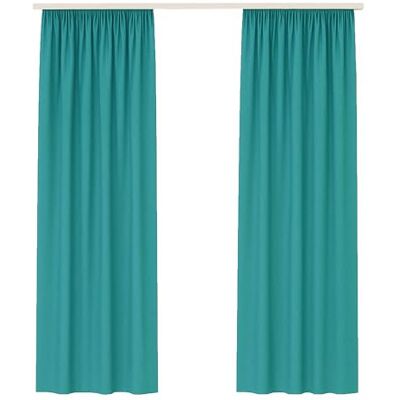 Bestlivings Vorhang Blickdicht Aber Lichtdurchlässig (140x245cm / 2 Stück) Gardine Uni (Türkis) mit Kräuselband/Universalband, für Fenster, Balkon Gardinenschal Bestlivings Vorhang Blickdicht Aber Lichtdurchlässig (140x245cm / 2 Stück) Gardine Uni (Türkis) mit Kräuselband/Universalband, für Fenster, Balkon Gardinenschal