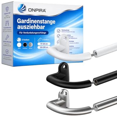 ONPIRA ® Gardinenstange Schwarz ausziehbar für Verdunkelungsvorhänge in 3 Farben und 2 Größen auswählbar Raumabdunkelung Vorhangstange Fenster Wandmontage Teleskopstange (Schwarz, 70-120cm) ONPIRA ® Gardinenstange Schwarz ausziehbar für Verdunkelungsvorhänge in 3 Farben und 2 Größen auswählbar Raumabdunkelung Vorhangstange Fenster Wandmontage Teleskopstange (Schwarz, 70-120cm)