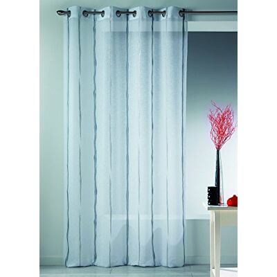HomeMaison 09335-8-AL Vorhang, Etamin, mit Ösen, Jacquard, Kurzfäden, grau/Silber, 140 x 260 cm HomeMaison 09335-8-AL Vorhang, Etamin, mit Ösen, Jacquard, Kurzfäden, grau/Silber, 140 x 260 cm