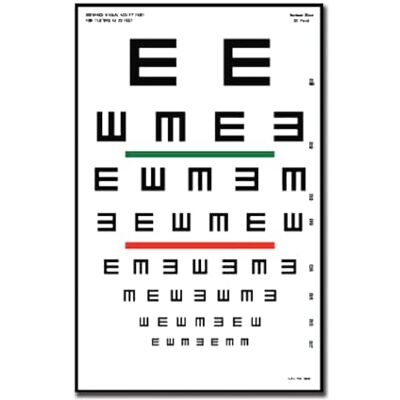 GIMA E-Haken-Sehtafel, mit rotem und grünem Balken, Größe 23 x 35,5 cm, Abstand 6,1 m GIMA E-Haken-Sehtafel, mit rotem und grünem Balken, Größe 23 x 35,5 cm, Abstand 6,1 m
