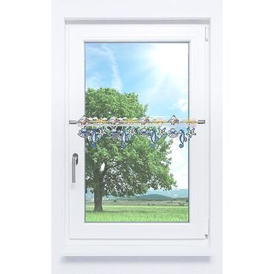 Plauener Spitze Scheibengardine Meeresbrise (Bx H) 80cm * 18cm blau/Blau Plauener Spitze Scheibengardine Meeresbrise (Bx H) 80cm * 18cm blau/Blau