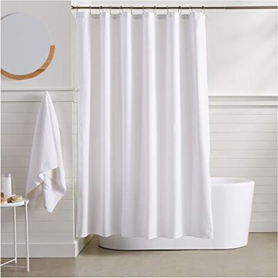 Amazon Leichter, superweicher, pflegeleichter Mikrofaser-Duschvorhang mit Waffelstruktur, 183 x 183 cm, weiß Amazon Leichter, superweicher, pflegeleichter Mikrofaser-Duschvorhang mit Waffelstruktur, 183 x 183 cm, weiß
