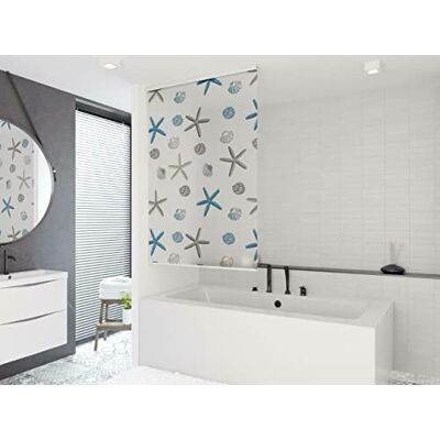 KS Handel 24 HALB-Kassetten DUSCHROLLO 4 Breiten 9 Designs ZUR Wahl DUSCHVORHANG Weiss GRAU GRÜN BLAU (140, Oceanic) KS Handel 24 HALB-Kassetten DUSCHROLLO 4 Breiten 9 Designs ZUR Wahl DUSCHVORHANG Weiss GRAU GRÜN BLAU (140, Oceanic)