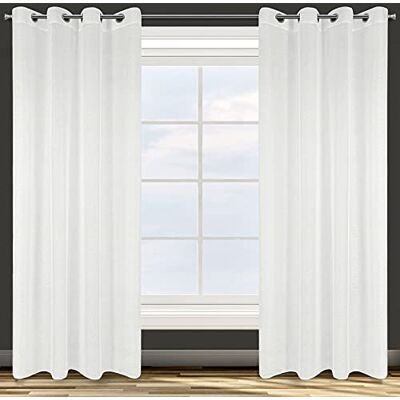 Eurofirany Glatt Transparent 8 Ösen Weich Vorhänge Gardinen Modern Schlicht Schlafzimmer Kinderzimmer Wohnzimmer, Weiß, 140X250cm Eurofirany Glatt Transparent 8 Ösen Weich Vorhänge Gardinen Modern Schlicht Schlafzimmer Kinderzimmer Wohnzimmer, Weiß, 140X250cm