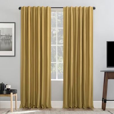 SUN ZERO Greyson Vorhang aus Dupioni-Seide, Thermo-Effekt, Verdunkelung, 127 x 213,4 cm, goldfarben SUN ZERO Greyson Vorhang aus Dupioni-Seide, Thermo-Effekt, Verdunkelung, 127 x 213,4 cm, goldfarben