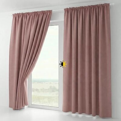 BEAUTEX 2er Set Kräuselband Verdunkelungsvorhang mit U-Band, Gardinen abdunkelnd und Blickdicht (B=140 cm, H=145 cm, Altrosa) BEAUTEX 2er Set Kräuselband Verdunkelungsvorhang mit U-Band, Gardinen abdunkelnd und Blickdicht (B=140 cm, H=145 cm, Altrosa)