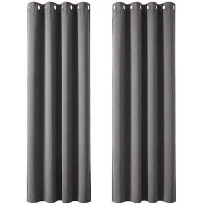 Deconovo Ösenvorhang Blickdicht Thermogardine Blackout Curtain Hellgrau 2er Set, H229 x B117 cm, Thermo Vorhänge, Schlafzimmer Gardinen, Wohnzimmer Vorhang, für Thermal Curtains, Sichtschutz Deconovo Ösenvorhang Blickdicht Thermogardine Blackout Curtain Hellgrau 2er Set, H229 x B117 cm, Thermo Vorhänge, Schlafzimmer Gardinen, Wohnzimmer Vorhang, für Thermal Curtains, Sichtschutz