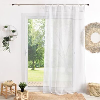 Homemaison QABANE Vorhang mit Bändern Makramee, leichtes Polyester, doppelter Luftstoff, 7 Bänder und 7 verdeckte Pfoten, Elegante Optik, 140 x 240 cm, Weiß Homemaison QABANE Vorhang mit Bändern Makramee, leichtes Polyester, doppelter Luftstoff, 7 Bänder und 7 verdeckte Pfoten, Elegante Optik, 140 x 240 cm, Weiß