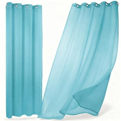 BEAUTEX Gardine Dolly, 2er-Set Ösenschals, 140x240, Türkis LICHTDURCHLÄSSIG & DEKORATIV – Luftiger Fensterschmuck für Wohn- und Schlafräume, mit sanftem Sichtschutz bei Tageslicht. BEAUTEX Gardine Dolly, 2er-Set Ösenschals, 140x240, Türkis LICHTDURCHLÄSSIG & DEKORATIV – Luftiger Fensterschmuck für Wohn- und Schlafräume, mit sanftem Sichtschutz bei Tageslicht.