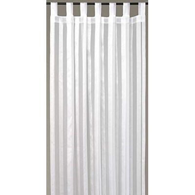 Arsvita Dekoschal Gardine Vorhang Streifen halbtransparent Auswahl: Schlaufenschal 140x 245cm weiß perlweiß Arsvita Dekoschal Gardine Vorhang Streifen halbtransparent Auswahl: Schlaufenschal 140x 245cm weiß perlweiß