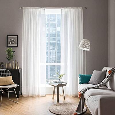 MIULEE Vorhänge Gardinen, Stangendurchzug Weiß, 2er Set 245x140cm aus Voile Transparente Gardine aus Voile, Luftig Leicht, Einfarbig Dekoschal für Wohnzimmer & Schlafzimmer MIULEE Vorhänge Gardinen, Stangendurchzug Weiß, 2er Set 245x140cm aus Voile Transparente Gardine aus Voile, Luftig Leicht, Einfarbig Dekoschal für Wohnzimmer & Schlafzimmer