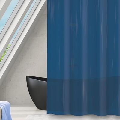 MSV Duschvorhang, Polyester, Romana, 180 x 180 cm, Dunkelblau, transparent MSV Duschvorhang, Polyester, Romana, 180 x 180 cm, Dunkelblau, transparent