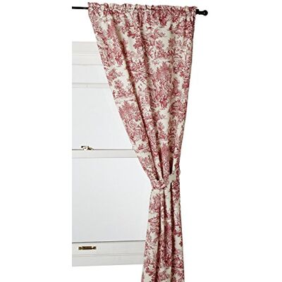 Ellis Curtain Victoria Park Toile Vorhänge - 172x183cm, Rot, Geknöpft Ellis Curtain Victoria Park Toile Vorhänge - 172x183cm, Rot, Geknöpft
