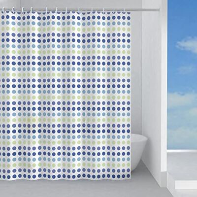 Gedy Murmeln Duschvorhang aus Peva, grün und blau, Maße: 200 x 120 x 0,1 cm und Gewicht 0,245 kg Gedy Murmeln Duschvorhang aus Peva, grün und blau, Maße: 200 x 120 x 0,1 cm und Gewicht 0,245 kg