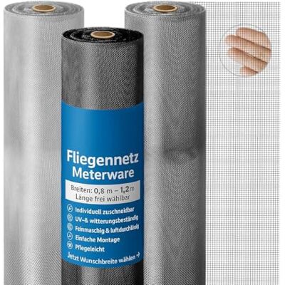 ONPIRA Fliegennetz Fliegengitter aus Edelstahl Schwarz als Meterware in 1m Breite, Insektenschutz,Fliegengitter Balkon Tür,Fenster Fliegennetz, Fliegennetz Katzensicher (1,0m / Edelstahl V4A Schwarz) ONPIRA Fliegennetz Fliegengitter aus Edelstahl Schwarz als Meterware in 1m Breite, Insektenschutz,Fliegengitter Balkon Tür,Fenster Fliegennetz, Fliegennetz Katzensicher (1,0m / Edelstahl V4A Schwarz)