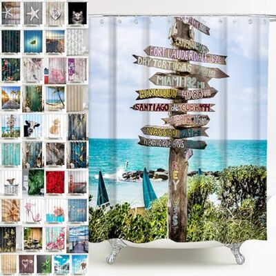 Sanilo Duschvorhang, viele schöne Duschvorhänge zur Auswahl, hochwertige Qualität, inkl. 12 Ringe, wasserdicht, Anti-Schimmel-Effekt (Key West) Sanilo Duschvorhang, viele schöne Duschvorhänge zur Auswahl, hochwertige Qualität, inkl. 12 Ringe, wasserdicht, Anti-Schimmel-Effekt (Key West)
