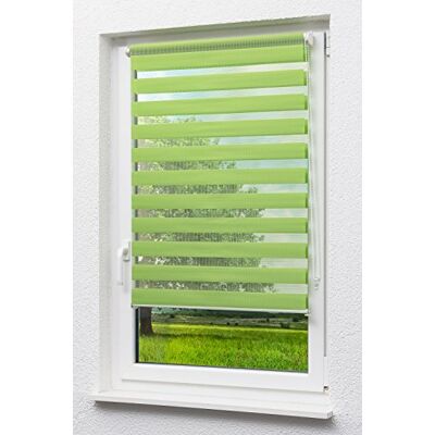 LYSEL Doppelrollo Breite 90cm, Höhe 150cm mit Trägerprofil, Farbe: apfelgrün, Befestigungsmaterial zum Klemmen und Schrauben inklusive LYSEL Doppelrollo Breite 90cm, Höhe 150cm mit Trägerprofil, Farbe: apfelgrün, Befestigungsmaterial zum Klemmen und Schrauben inklusive
