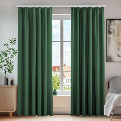 Deconovo Sichtschutz Curtain Hitzeschutz für Wohnzimmer Gardinen Waldgrün 2er Set, H 200 x B 140 cm, Verdunklungsvorhänge für Schiene, Wärmehaltung, Schlafzimmer, Blickdicht Vorhang, Wohnzimmer Deko Deconovo Sichtschutz Curtain Hitzeschutz für Wohnzimmer Gardinen Waldgrün 2er Set, H 200 x B 140 cm, Verdunklungsvorhänge für Schiene, Wärmehaltung, Schlafzimmer, Blickdicht Vorhang, Wohnzimmer Deko