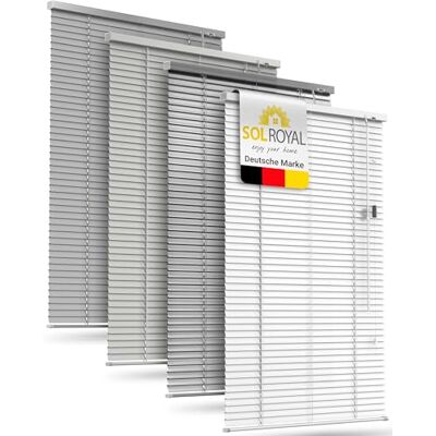 Sol Royal Alu Jalousie Fenster innen ohne Bohren inkl. Klemmträger 25mm 90x130cm 90cm breit Weiß Glänzend Aluminium Sichtschutz Sonnenschutz Jalousien Lamellenrollo Fensterjalousie Rollo JA2 Sol Royal Alu Jalousie Fenster innen ohne Bohren inkl. Klemmträger 25mm 90x130cm 90cm breit Weiß Glänzend Aluminium Sichtschutz Sonnenschutz Jalousien Lamellenrollo Fensterjalousie Rollo JA2