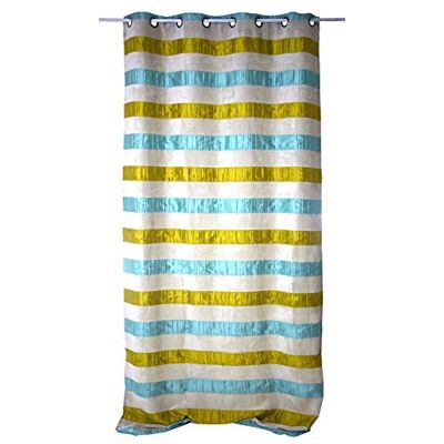 LINDER 0971/81/375 Vorhang mit 8 Ösen und Design-Wetzstahl, rund, Polyester/Viskose, 135 x 260 cm, Blau LINDER 0971/81/375 Vorhang mit 8 Ösen und Design-Wetzstahl, rund, Polyester/Viskose, 135 x 260 cm, Blau