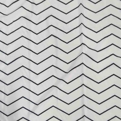 Gedy Vorhang, 180 x 200 cm, Zickzack, weiß-schwarz Gedy Vorhang, 180 x 200 cm, Zickzack, weiß-schwarz