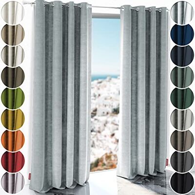 Schuette ® Verdunkelungs-Vorhang Gardine mit Ösen ● Millenium Velvet: Koala Shade (Grau) ● 210x130 cm Höhe x Breite (1 Stück) ● Knitterfrei Pflegeleicht Thermo Blickdicht & stark Abdunkelnd Schuette ® Verdunkelungs-Vorhang Gardine mit Ösen ● Millenium Velvet: Koala Shade (Grau) ● 210x130 cm Höhe x Breite (1 Stück) ● Knitterfrei Pflegeleicht Thermo Blickdicht & stark Abdunkelnd