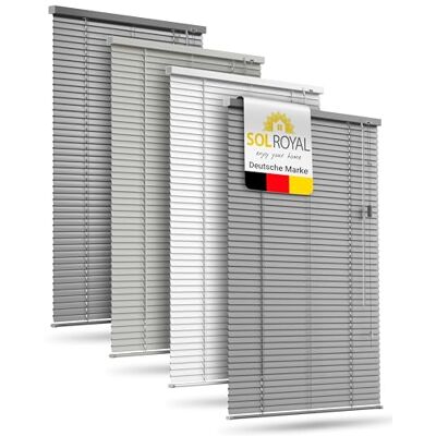 Sol Royal Alu Jalousien Fenster ohne Bohren innen inkl. Klemmträger 25mm 80x130cm 80cm breit Silber Matt Aluminium Jalousie Sichtschutz Sonnenschutz Lamellenrollo Klemmjalousie Aluminiumjalousie JA2 Sol Royal Alu Jalousien Fenster ohne Bohren innen inkl. Klemmträger 25mm 80x130cm 80cm breit Silber Matt Aluminium Jalousie Sichtschutz Sonnenschutz Lamellenrollo Klemmjalousie Aluminiumjalousie JA2