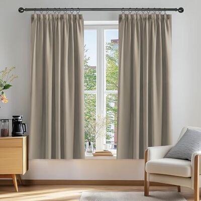 Deconovo Gardinen für Schienensystem Blickdicht Vorhänge UV-Schutz Taupe 2er Set, H 138 x B 117 cm, Thermal Curtains, Schlafzimmer Gardinen, Raumtrenner Vorhang, Gardinen Kurz, für Schienensystem Deconovo Gardinen für Schienensystem Blickdicht Vorhänge UV-Schutz Taupe 2er Set, H 138 x B 117 cm, Thermal Curtains, Schlafzimmer Gardinen, Raumtrenner Vorhang, Gardinen Kurz, für Schienensystem