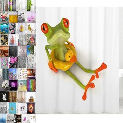Sanilo Duschvorhang, viele schöne Duschvorhänge zur Auswahl, hochwertige Qualität, inkl. 12 Ringe, wasserdicht, Anti-Schimmel-Effekt (Frosch, 180 x 200 cm) Sanilo Duschvorhang, viele schöne Duschvorhänge zur Auswahl, hochwertige Qualität, inkl. 12 Ringe, wasserdicht, Anti-Schimmel-Effekt (Frosch, 180 x 200 cm)