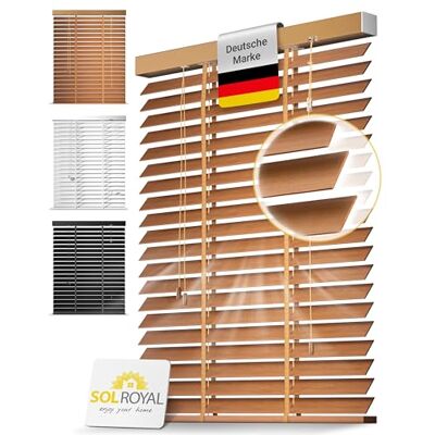 Sol Royal Holzjalousie 50 mm Lamellen extra breit Massivholz Echtholz 120x180 cm Eichenoptik Fensterjalousie Holzrollo Wand & Decke Blickschutz Jalousie Fenster & Tür Rollo BE5 Sol Royal Holzjalousie 50 mm Lamellen extra breit Massivholz Echtholz 120x180 cm Eichenoptik Fensterjalousie Holzrollo Wand & Decke Blickschutz Jalousie Fenster & Tür Rollo BE5