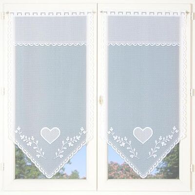 HomeMaison Paar kleine Vorhänge in Herzform mit Spitze – Polyester – Blickdicht, elegant – Fenster, Wohnzimmer, Schlafzimmer – Stangendurchzug – Spitze – 60 x 160 cm – Weiß HomeMaison Paar kleine Vorhänge in Herzform mit Spitze – Polyester – Blickdicht, elegant – Fenster, Wohnzimmer, Schlafzimmer – Stangendurchzug – Spitze – 60 x 160 cm – Weiß
