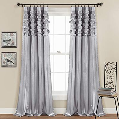 Lush Decor Circle Dream Fenstervorhänge-Set für Wohnzimmer, Esszimmer, Schlafzimmer, 137 cm B x 213 cm L, Hellgrau Lush Decor Circle Dream Fenstervorhänge-Set für Wohnzimmer, Esszimmer, Schlafzimmer, 137 cm B x 213 cm L, Hellgrau
