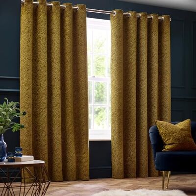 Paoletti Galaxy Ösenvorhänge Paar – Gefütterte Verdunkelnde Luxus Chenille Vorhänge (Gold – 229x229cm) Paoletti Galaxy Ösenvorhänge Paar – Gefütterte Verdunkelnde Luxus Chenille Vorhänge (Gold – 229x229cm)