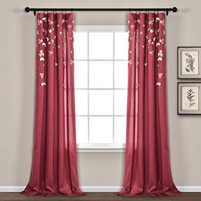 Lush Decor Flower Drops Vorhang für Wohnzimmer, Schlafzimmer, Esszimmer (Einzelbett), rot, 42" W x 84" L (Pack of 1) Lush Decor Flower Drops Vorhang für Wohnzimmer, Schlafzimmer, Esszimmer (Einzelbett), rot, 42" W x 84" L (Pack of 1)