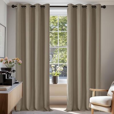 Deconovo Thermovorhang Wohnzimmer Blickdicht Hitzeschutz Curtain Taupe 2er Set, H160 x B132 cm, Thermo Vorhänge, Schlafzimmer Gardinen, Wohnzimmer Vorhang, Blackout Curtains, Sichtschutz Deconovo Thermovorhang Wohnzimmer Blickdicht Hitzeschutz Curtain Taupe 2er Set, H160 x B132 cm, Thermo Vorhänge, Schlafzimmer Gardinen, Wohnzimmer Vorhang, Blackout Curtains, Sichtschutz