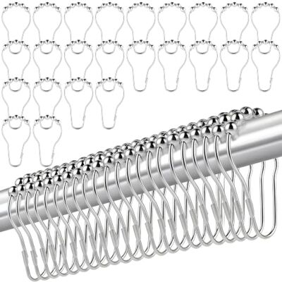 Bangbobi 24 Stück Duschvorhang Ringe, Duschvorhang Haken, Metall, Silber Kugel-Gleitsystem für reibungsloses Ziehen, robustes Metall, langlebig, für Badezimmer Küche Wohnzimmer, vorhangringe Bangbobi 24 Stück Duschvorhang Ringe, Duschvorhang Haken, Metall, Silber Kugel-Gleitsystem für reibungsloses Ziehen, robustes Metall, langlebig, für Badezimmer Küche Wohnzimmer, vorhangringe