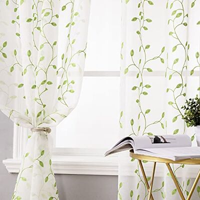 MIULEE Vorhang Voile Blumen Stickerei Vorhänge mit Ösen transparent Gardine 2 Stücke Ösenvorhang Gaze paarig schals Fensterschal für Wohnzimmer Schlafzimmer 260 cm x 140 cm(H x B) 2er-Set MIULEE Vorhang Voile Blumen Stickerei Vorhänge mit Ösen transparent Gardine 2 Stücke Ösenvorhang Gaze paarig schals Fensterschal für Wohnzimmer Schlafzimmer 260 cm x 140 cm(H x B) 2er-Set